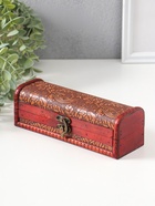 Шкатулка-купюрница дерево "Цветы" 6,5х20х7 см - фото 809522106