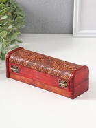 Шкатулка-купюрница дерево "Цветы" 6,5х20х7 см - фото 809522108