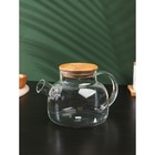 Чайник стеклянный заварочный с бамбуковой крышкой и металлическим фильтром Magistro «Эко», 1 л - фото 10470346