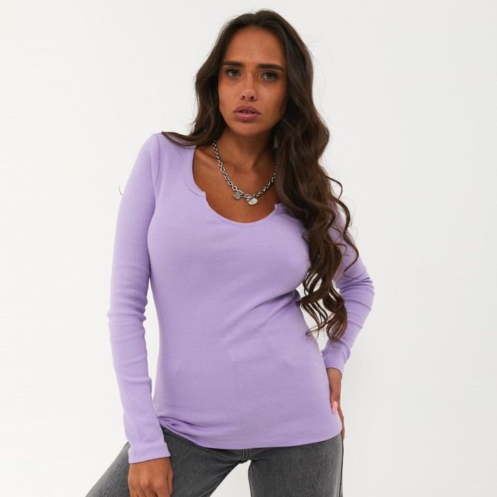 Лонгслив женский, цвет лиловый, размер 46 (L) 62751