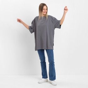 

Футболка женская, цвет тёмно-серый, размер ONE SIZE (42-46)