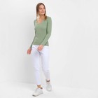 Лонгслив женский, цвет зелёный, размер 46 (L) - Фото 2