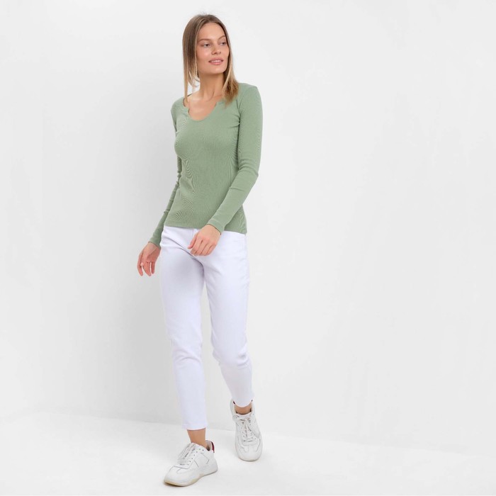 Лонгслив женский, цвет зелёный, размер 46 (L) 62759