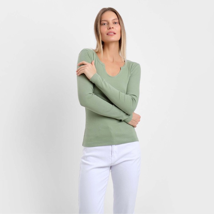 Лонгслив женский, цвет зелёный, размер 46 (L) 62759