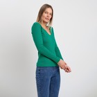 Лонгслив женский, цвет тёмно-зелёный, размер 46 (L) - Фото 4