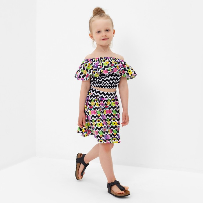 Комплект для девочки (топ и юбка), рост 104 см - Фото 1