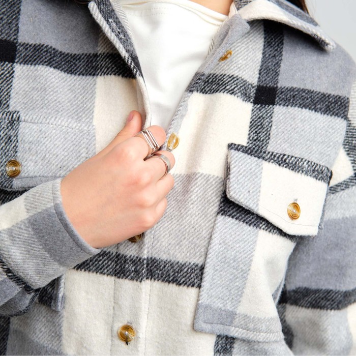 Рубашка женская MIST утепленная, р. L, серый 62768