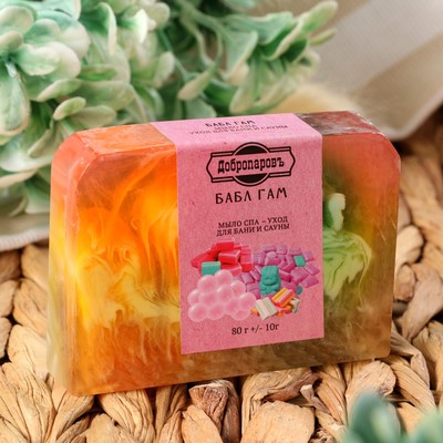 Мыло косметическое Добропаровъ «ручной работы» бабл гам, 80 г
