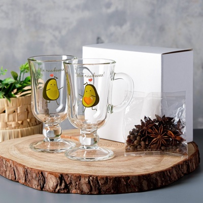 Кружки для глинтвейна, набор «Авокадо-половинки», со специями