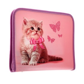 Папка для тетрадей, А5, пластиковая, 18?23?2.5 см «Котик» (комплект 2 шт)