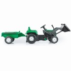 Трактор педальный DOLU Ranchero, с прицепом и ковшом, клаксон, цвет зеленый - фото 9416583
