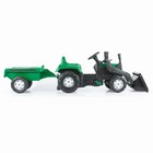 Трактор педальный DOLU Ranchero, с прицепом и ковшом, клаксон, цвет зеленый - фото 9416584