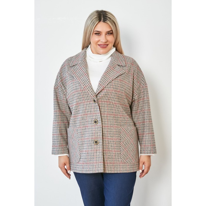 Жакет женский, размер 54, цвет серо-коричневый