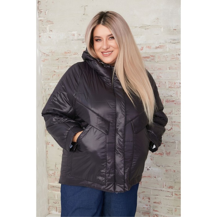 Куртка женская, размер 66, цвет чёрный