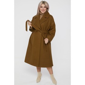 Пальто женское, размер 56, цвет горчичный