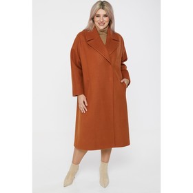 Пальто женское, размер 56, цвет оранжевый
