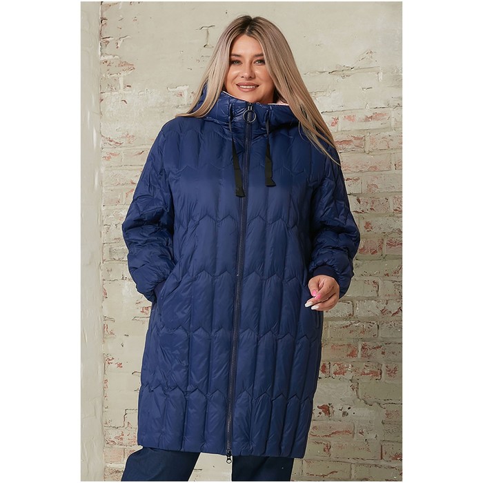 Пальто женское, размер 56, цвет синий