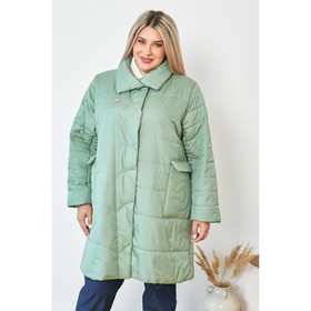 Пальто женское, размер 60, цвет зелёный