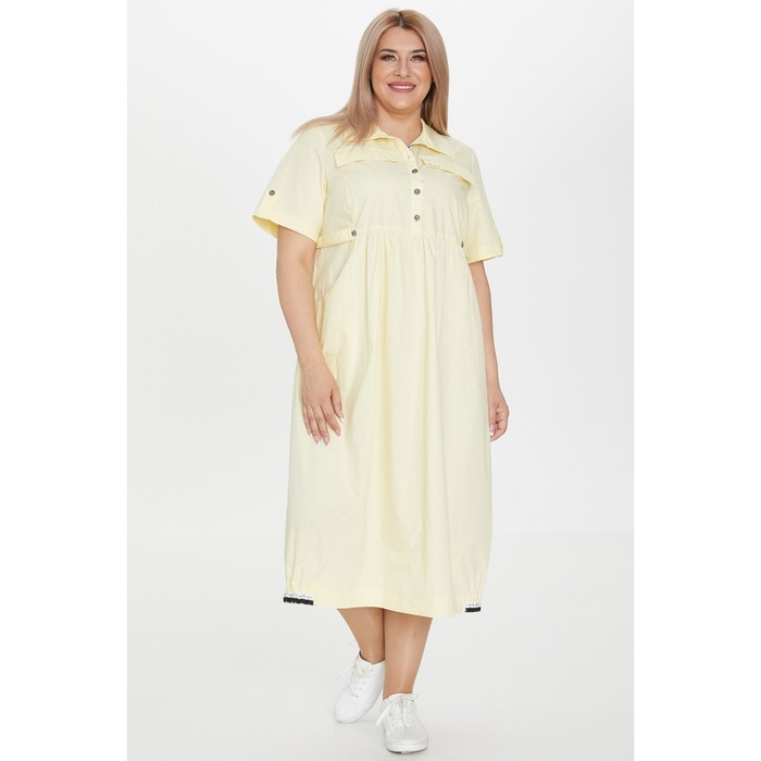 Платье рубашка женское Luxury Plus, размер 60, цвет жёлтый - Фото 1
