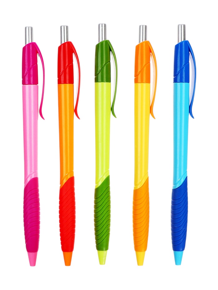 Ручка шариковая автоматическая с резиновым держателем МИКС "Винсон" стержень синий - Фото 1