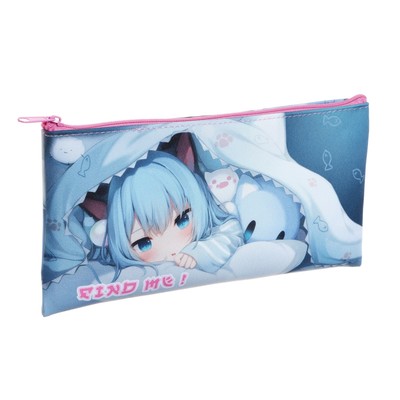 Пенал мягкий, 1 отделение, 120×220 мм, плоский, ПМП 17-20 «Аниме милашка»