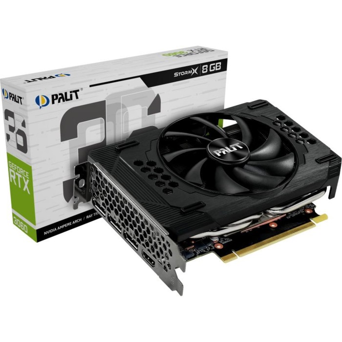 Видеокарта Palit PA-RTX3060 STORMX, GeForce RTX 3060 8Гб, GDDR6, HDMI, DP - фото 51315382