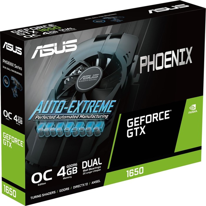 Видеокарта Asus PH-GTX1650-O4GD6-P-EVO, GeForce GTX 1650 4 Гб, GDDR6, HDMI, DP, DVI - фото 51310113