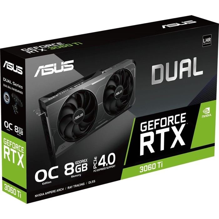 Видеокарта Asus DUAL-RTX3060TI-O8GD6X, GeForce RTX 3060Ti 8 Гб, GDDR6X, HDMI, DP - фото 51310140