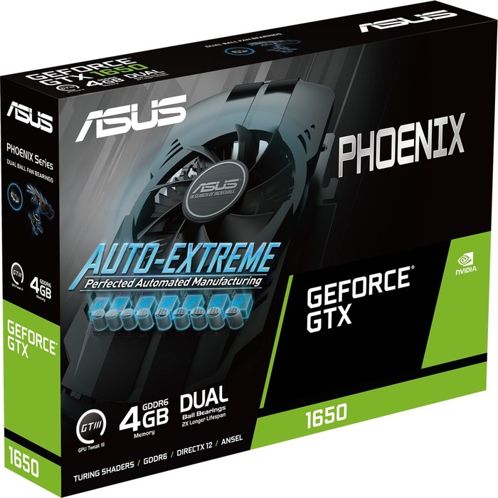 Видеокарта Asus PH-GTX1650-4GD6-P-V2, GTX 1650 4 Гб, GDDR6, HDMI, DP, DVI - фото 51310146