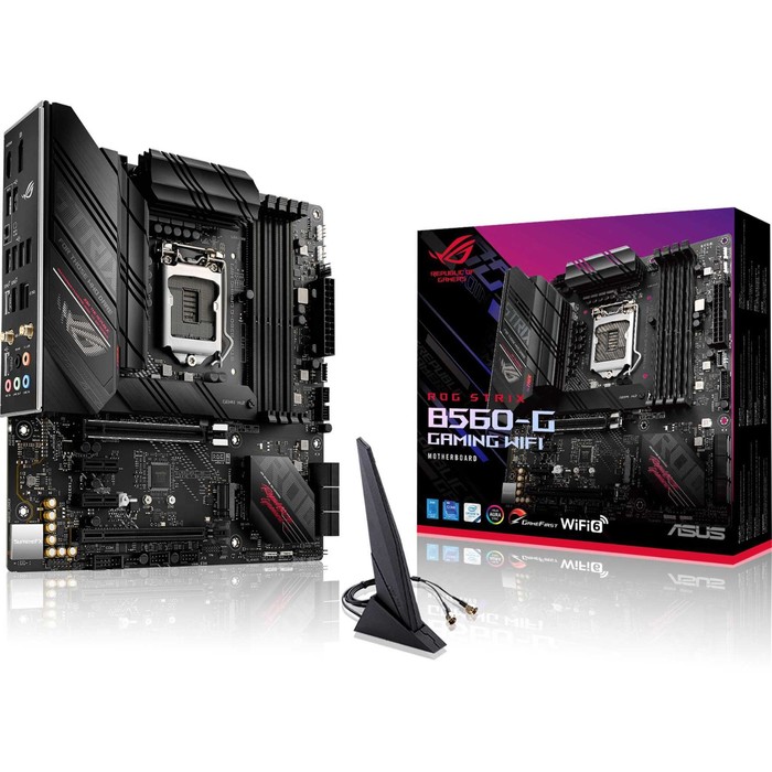 Материнская плата Asus ROG STRIX B560-G GAMING WIFI, LGA1200, B560, 4хDDR4, HDMI, DP, mATX - фото 51310216