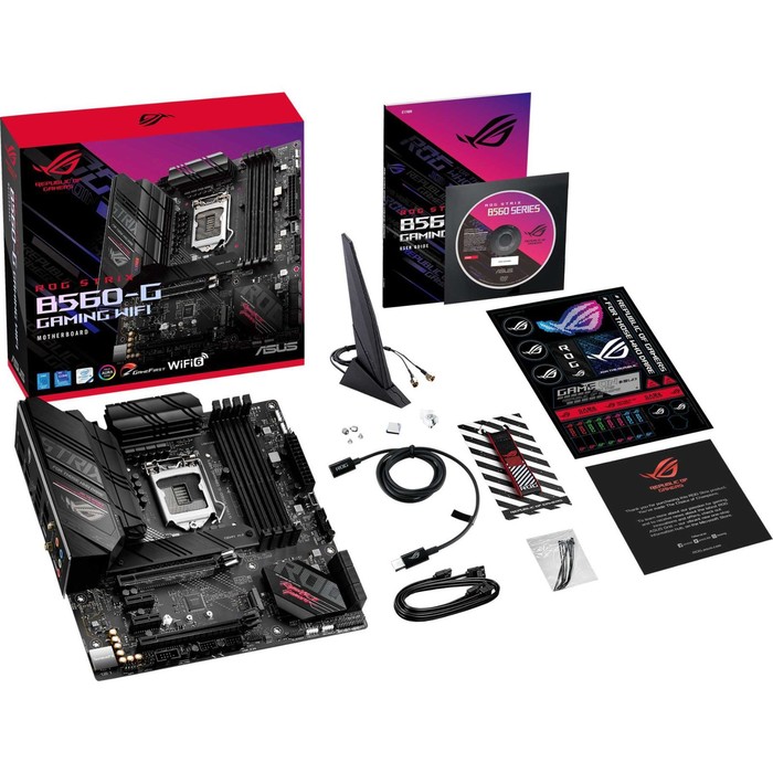 Материнская плата Asus ROG STRIX B560-G GAMING WIFI, LGA1200, B560, 4хDDR4, HDMI, DP, mATX - фото 51310217