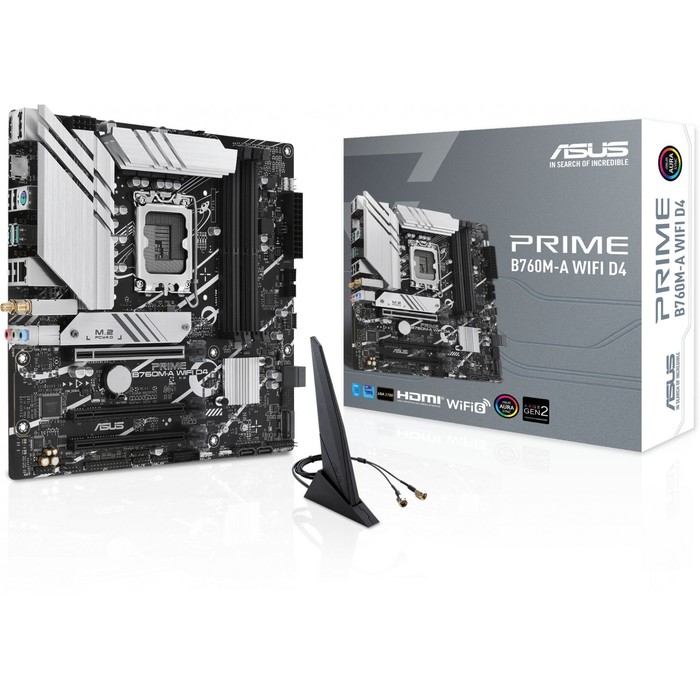 Материнская плата Asus PRIME B760M-A WIFI D4, LGA1700, B760, 4хDDR4, HDMI, DP, mATX - фото 51347468