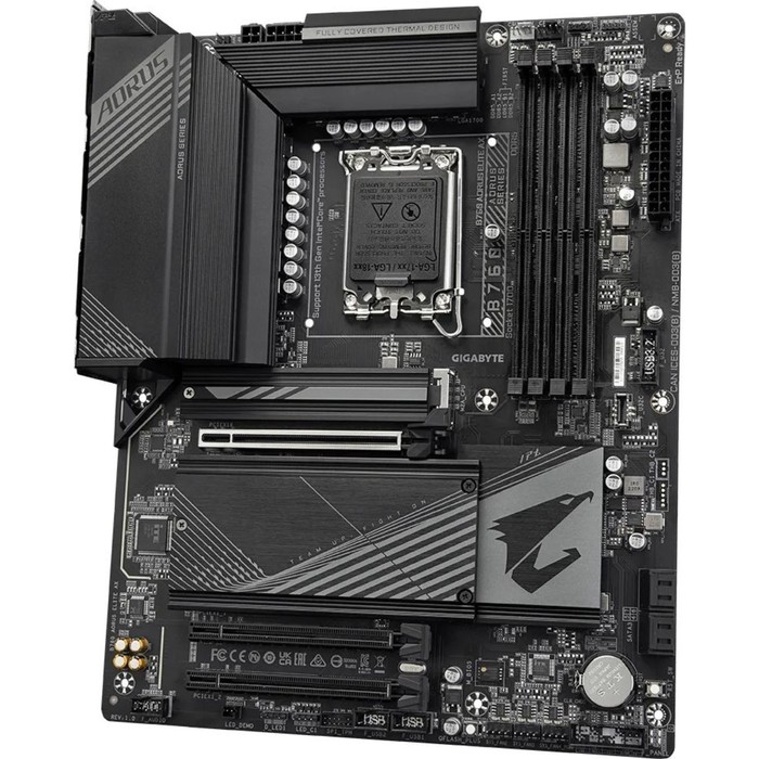 Материнская плата Gigabyte B760 AORUS ELITE AX, LGA1700, B760, 4хDDR5, HDMI, DP, ATX - фото 51440634