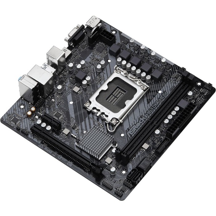 Материнская плата Asrock H610M-HDV, LGA1700, H610, 2хDDR4, HDMI, DP, VGA, mATX - фото 51310274