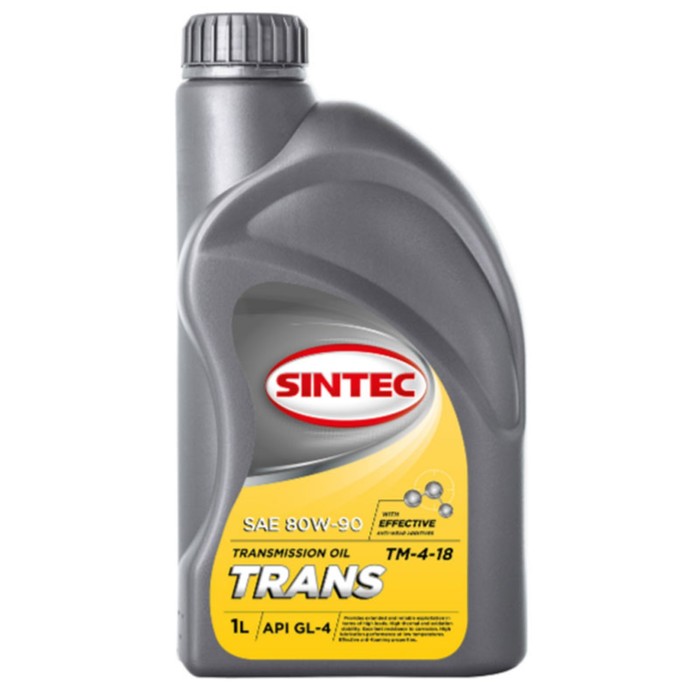 Масло трансмиссионное Sintec ТМ4 80/90 GL-4, минеральное, 1 л - Фото 1