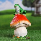 Садовая фигура "Гриб с лягушкой" 24х14х14см - фото 10472103