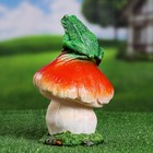 Садовая фигура из полистоуна «Гриб с лягушкой», 24×14×14 см - Фото 2