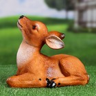 Садовая фигура "Лежащий оленёнок" из полистоуна Хорошие сувениры, 22 см, средняя, коричневая - Фото 2