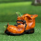 Фигурное кашпо "Ботинок с лягушками" коричневое, 24х14х14см - Фото 3