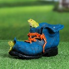 Фигурное кашпо "Ботинок с лягушками" синее, 24х14х15см - Фото 3
