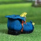 Фигурное кашпо "Ботинок с лягушками" синее, 24х14х15см - Фото 4