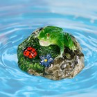Садовая фигура "Лягушка на камне" 11х10х7см - Фото 2
