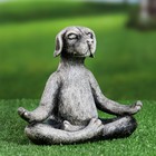 Фигура "Собака йог" 18х9х16см, серый камень - фото 10472241