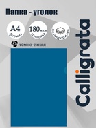 Папка уголок А4 180 мкм, Calligrata DeLuxe, черничный, непрозрачный, с тиснением - Фото 1