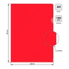 Папка уголок А4 180мкм, Calligrata DeLuxe, красный, непрозрачный, с тиснением - Фото 2