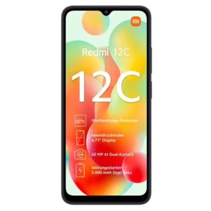 Смартфон Xiaomi Redmi 12C, 6.71", 3Гб, 64Гб, 50 Мп, LTE, NFC, 5000мАч, серый - фото 51327582