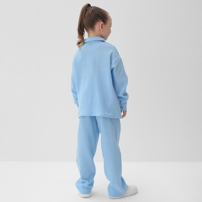 Костюм (рубашка и брюки) детский KAFTAN «Муслин», размер 32 (110-116 см), голубой
