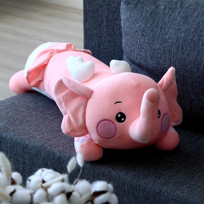 Мягкая игрушка-подушка «Слоник», 80 см, цвет розовый - фото 1907716394