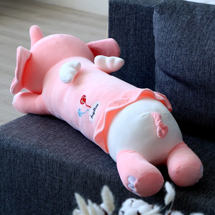 Мягкая игрушка-подушка «Слоник», 80 см, цвет розовый - фото 1907716395
