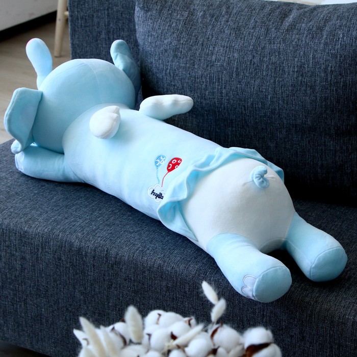 Мягкая игрушка-подушка «Слоник», 80 см, цвет голубой - фото 1907716402